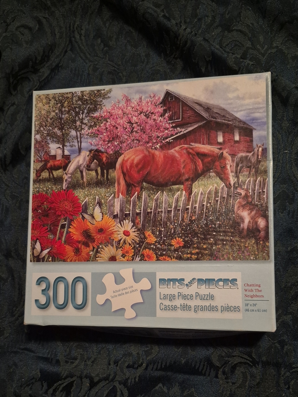 300-Piece Puzzle Chatting With The Neighbors Thomas Wood 40667 Horses
